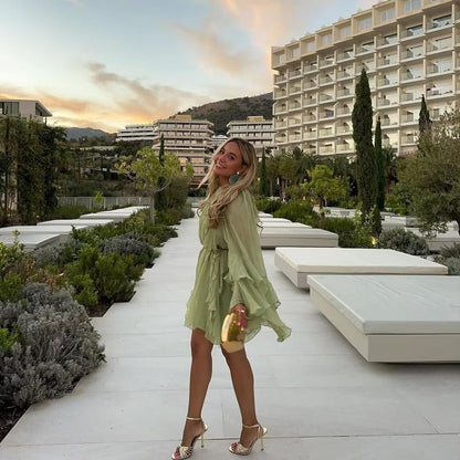 Élodie Chiffon Ruffle Mini Dress