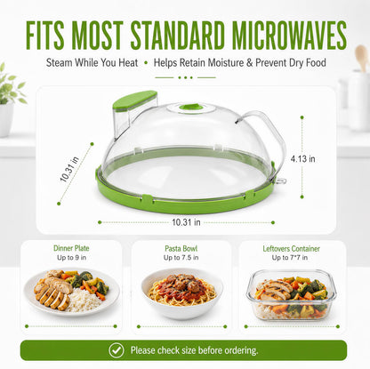 Microwave Splatter Cover with Steamer – Microwave Cover for Food with Handle, Clear Steam Microwave Cover, Splatter Guard for Microwave, Kitchen Essentials