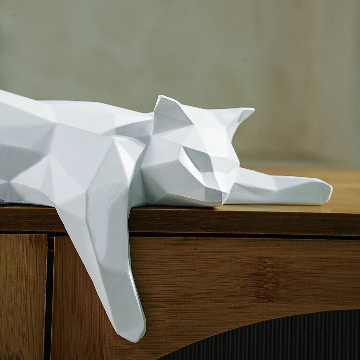 Viella Geometric Lying Cat Statue