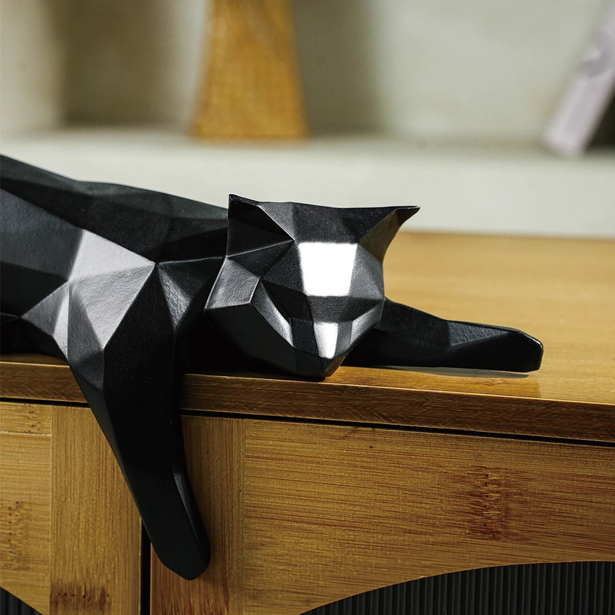 Viella Geometric Lying Cat Statue