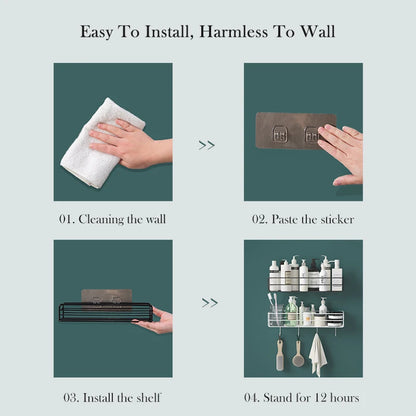 Virella No-Drill Metal Bathroom Shelf