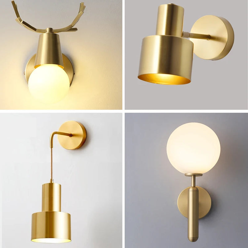 Nordic/Gold Wall Light Bedroom Lights