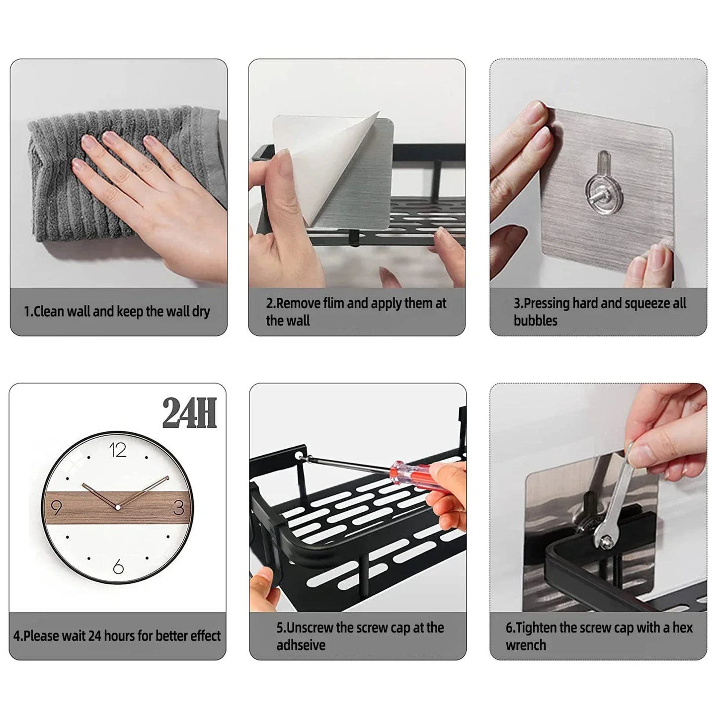 Virella Aluminum Adhesive Shower Shelf Collection