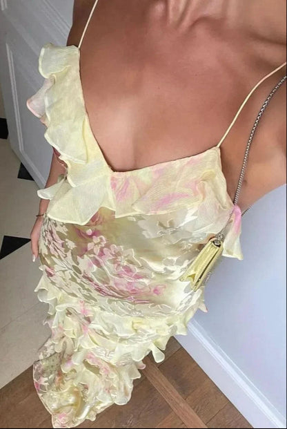 Rosalie Ruffle Chiffon Maxi Dress