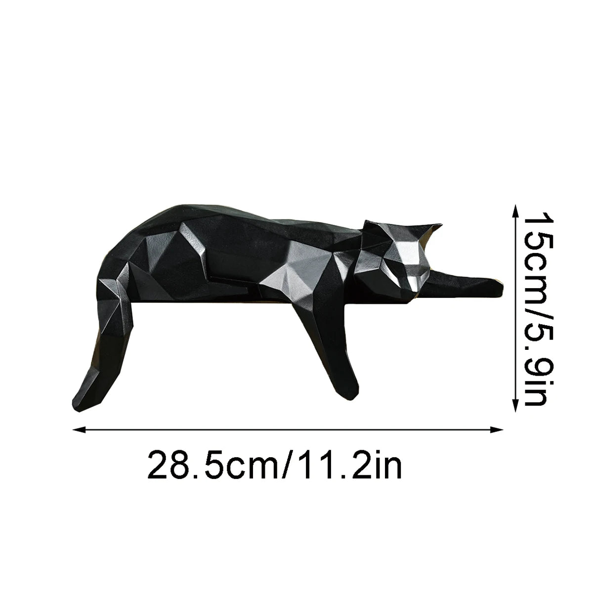 Viella Geometric Lying Cat Statue