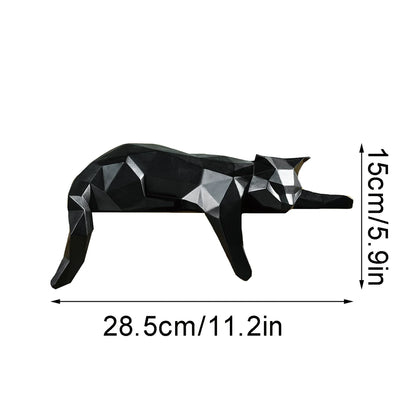 Viella Geometric Lying Cat Statue