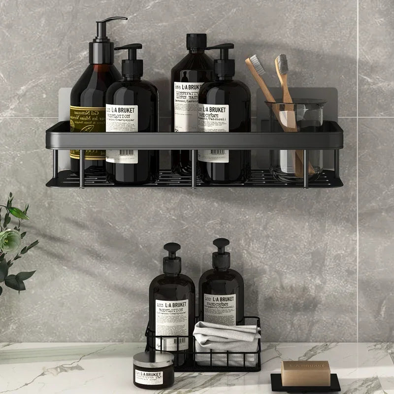 Virella Aluminum Adhesive Shower Shelf Collection