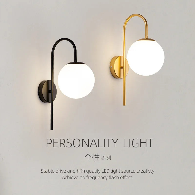Modern Creative Glass Ball Wall Light